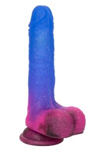 Naughty Bits Ombre Hombre Rechargeable Silicone Vibrating Dildo - Multi-Colored