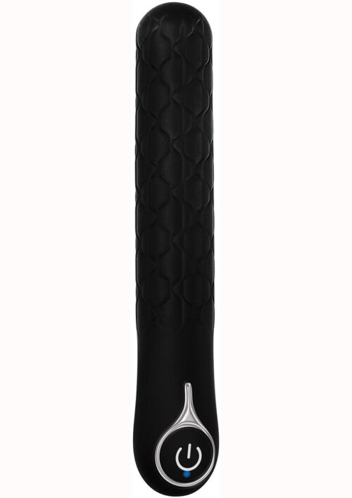 Quilted Love Silicone Rechargeable Vibrator - Black