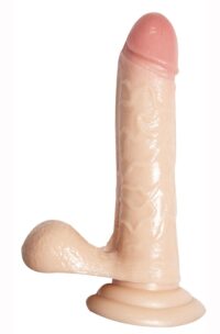Commander Dongs Perfect Lover Bendable Dildo with Balls 6in - Vanilla