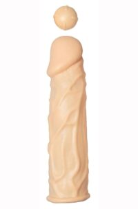 Great Extender 1st Silicone Vibrating Sleeve 7.5in - Vanilla