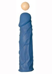 Great Extender 1st Silicone Vibrating Sleeve 7.5in - Blue