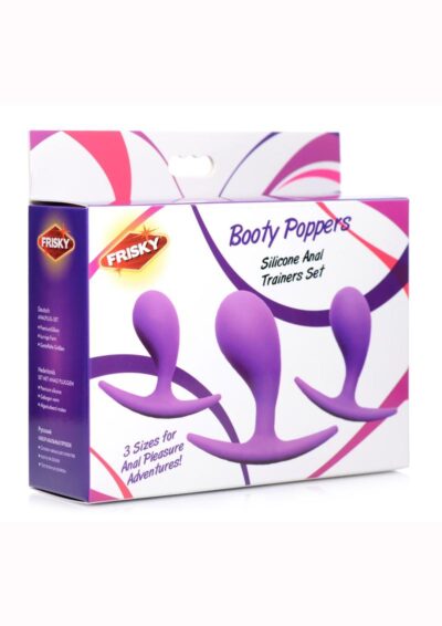 Frisky Booty Poppers Silicone Anal Trainer Kit (3 Piece) - Purple