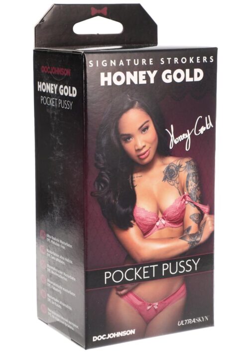 Signature Strokers Honey Gold Ultraskyn Pocket Masturbator - Pussy - Caramel