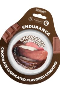 Lubricated Flavored Endurance Condoms 3 Per Pack - Chocolate