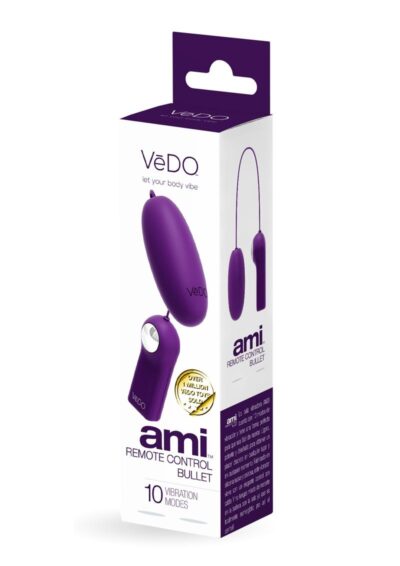 VeDO Ami Remote Control Silicone Bullet Vibrator - Deep Purple