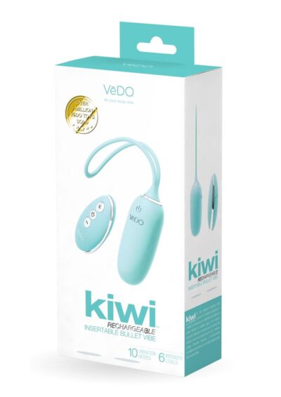VeDO Kiwi Rechargeable Silicone Insertable Bullet Vibrator - Tease Me Turquoise