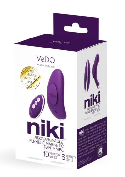 VeDO Niki Rechargeable Silicone Panty Vibrator - Deep Purple