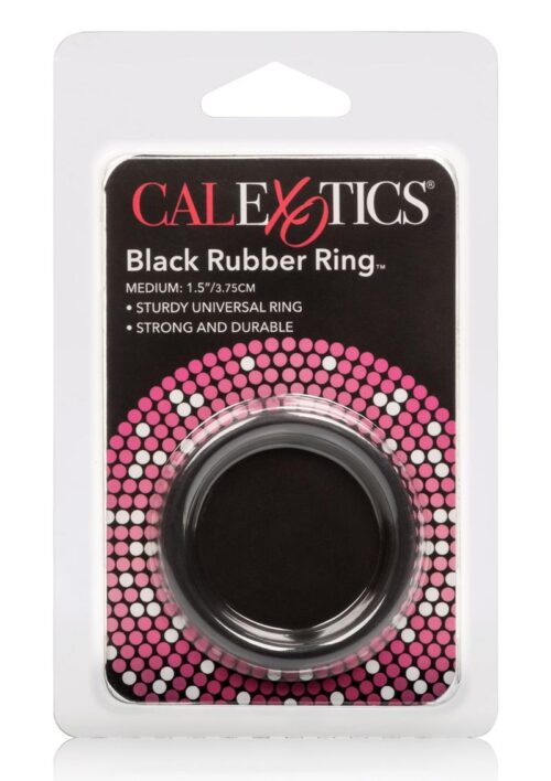 Black Rubber Cock Ring- Medium - Black