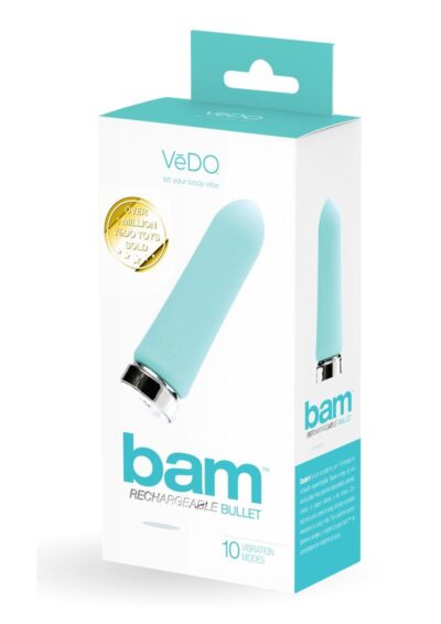 VeDO Bam Rechargeable Silicone Bullet Vibrator - Tease Me Turquoise