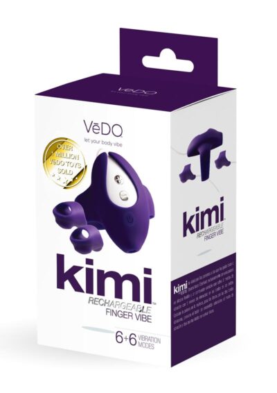VeDO Kimi Rechargeable Silicone Dual Finger Vibrator - Deep Purple