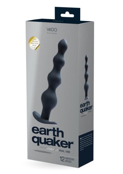 VeDO Earth Quaker Rechargeable Silicone Anal Vibrator - Just Black