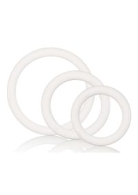 White Rubber Cock Rings (3 Piece Set) - White