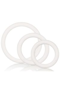 White Rubber Cock Rings (3 Piece Set) - White