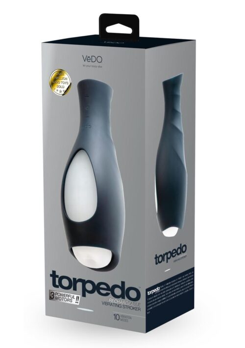 VeDO Torpedo Rechargeable Vibrating Stroker - Just Black/Glow In The Dark