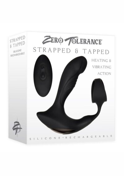 Zero Tolerance Strapped and Tapped Silicone Vibrating Prostate Stimulator with Remote Control - Black