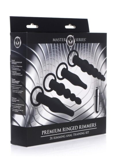 Master Series Premium Ranged Rimmers 3X Vibrating Silicone Rimming Anal Training Set (5 piece) - Black