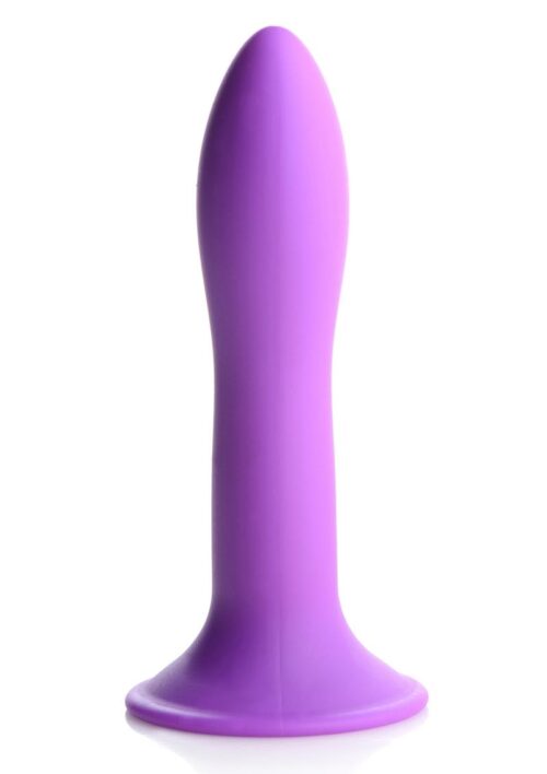Squeeze-It Squeezable Slender Silicone Dildo 5.3in - Purple