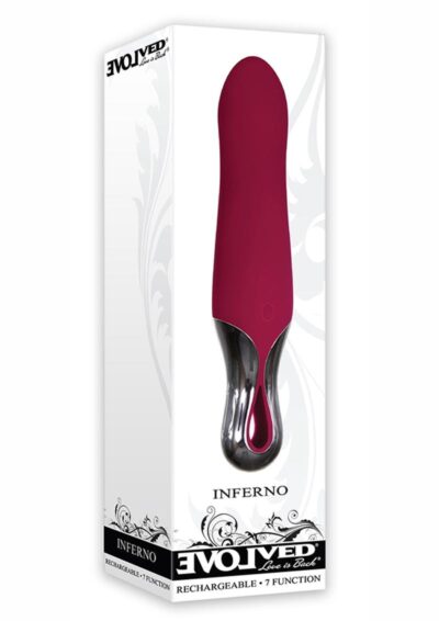 Inferno Rechargeable Silicone Mini Vibrator - Red/Black