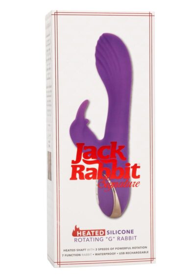 Jack Rabbit Signature Heated Silicone Rotating G Rabbit Rechargeable Vibrator - Purple