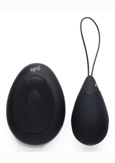 Bang! 10X Rechargeable Silicone Vibrating Egg with Remote Control - Black