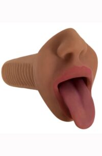 Mistress Mercedes BioSkin Vibrating Stroker - Mouth - Chocolate