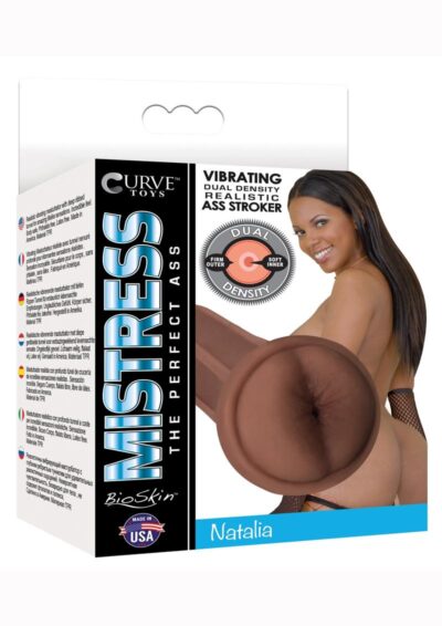 Mistress Natalia Vibrating BioSkin Dual Density Stroker - Ass - Chocolate