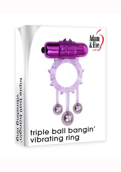 Adam and Eve`s Triple Ball Bangin` Vibrating Ring - Purple