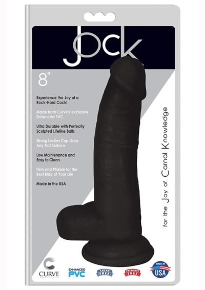 Jock Realistic Dildo with Balls 8in - Black