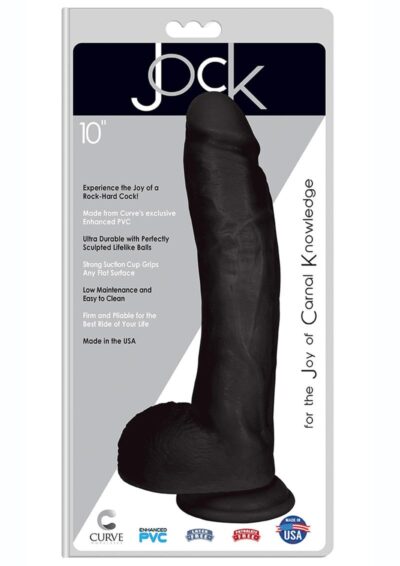 Jock Realistic Dildo with Balls 10in - Black