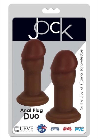 Jock Anal Plug Duo Penis Heads - Chocolate