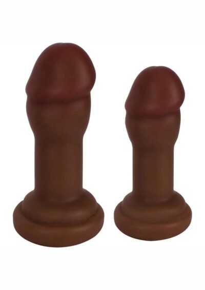 Jock Anal Plug Duo Penis Heads - Chocolate