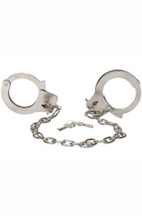 Chrome Hand Cuffs with Chain - Silver
