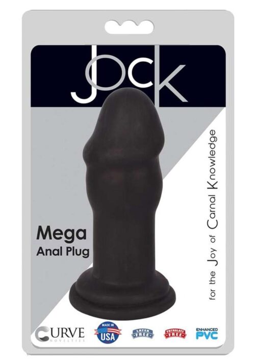 Jock Mega Penis Head Anal Plug - Black