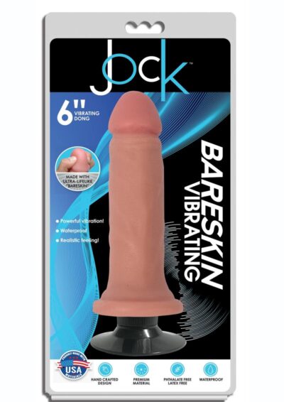 Jock Bareskin Realistic Vibrating Dong 6in - Vanilla