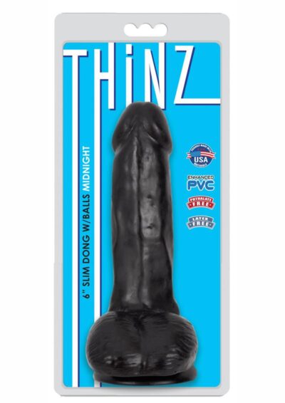 Thinz Slim Dong with Balls 6in - Black