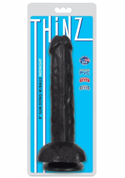 Thinz Slim Dong with Balls 8in - Black