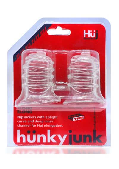 Hunkyjunk Elong Wide Base Nipsuckers - Clear