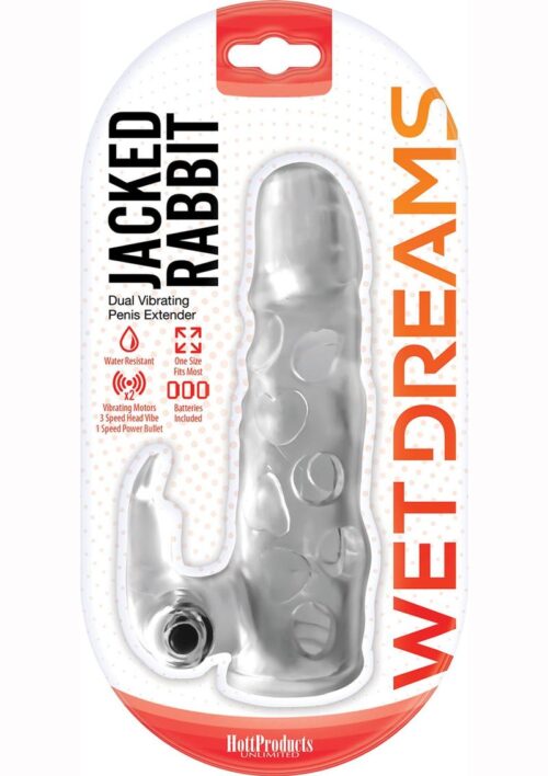 Wet Dreams Jacked Rabbit Silicone Penis Extender - Clear