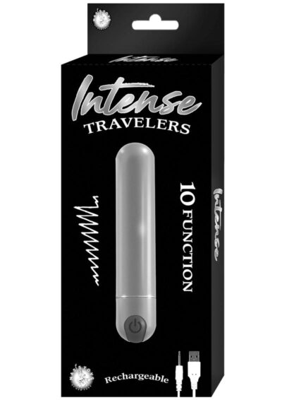 Intense Travelers Aluminum Rechargeable Vibrator - Silver