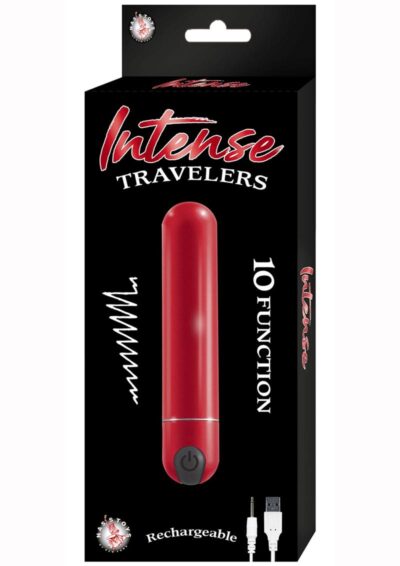 Intense Travelers Aluminum Rechargeable Vibrator - Red