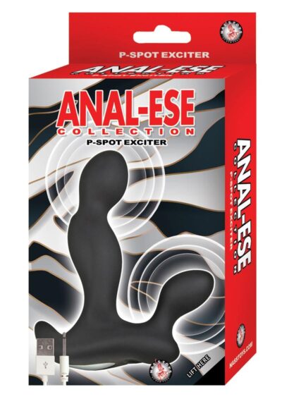 Anal-Ese Collection Rechargeable Silicone P- Spot Prostate Stimulator - Black