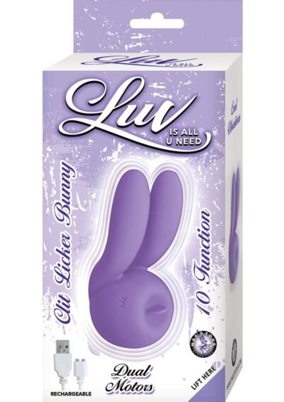 Luv Clit Licker Bunny Rechargeable Silicone Vibrator - Purple