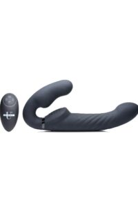 Strap U Ergo-Fit Twist Silicone Inflatable Rechargeable Strapless Strap-On - Black