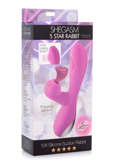 Inmi Shegasm 5 Star Rabbit 10x Silicone Suction Rabbit Vibrator - Pink