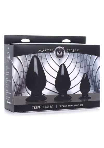 Master Series Triple Cones Anal Plug Set - Black