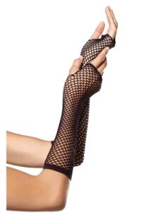 Leg Avenue Triangle Net Fingerless Gloves - O/S - Black