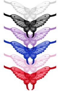 Leg Avenue Butterfly Crotchless with Pearl Sequin Detail (12 pack) - O/S - Assorted