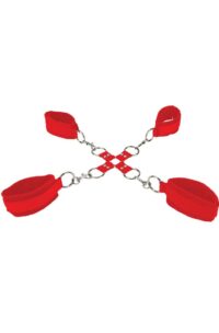 Ouch! Velcro Hand and Leg Cuffs - Red