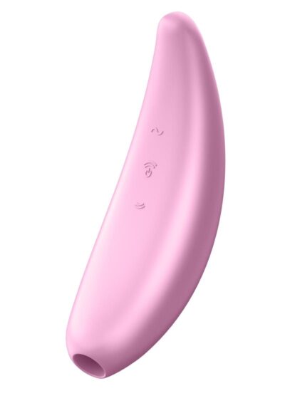 Satisfyer Curvy 3+ Rechargeable Silicone Lay-On Clitoral Stimulator - Pink