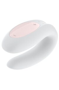 Satisfyer Double Joy Rechargeable Silicone Dual Stimulating Vibrator - White